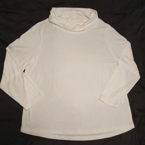 NWOT Appleseed's Ivory Cowlneck Shirt - Size 1X - Picture 3 of 5